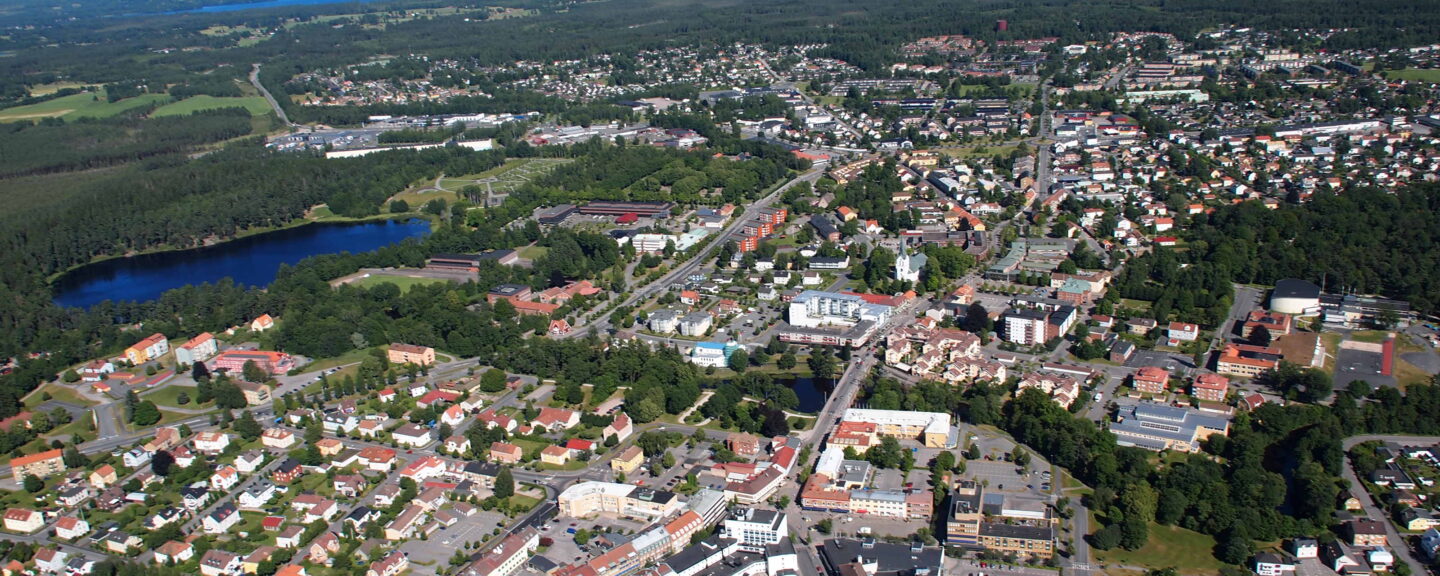 Flygfoto Prostsjön & Värnamo Centrum
