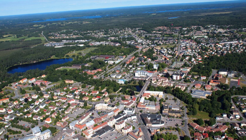 Flygfoto Prostsjön & Värnamo Centrum